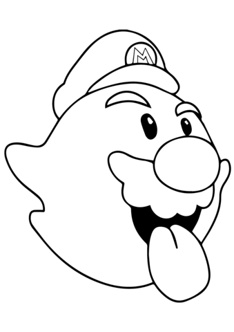 Boo Mario Coloring Page